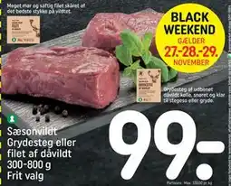 REMA 1000 Sæsonvildt Grydesteg eller filet af dåvildt 300-800 g, DKK 99 tilbud