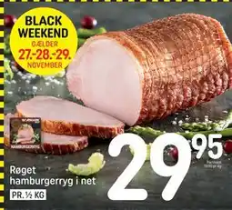 REMA 1000 Røget hamburgerryg i net, DKK 29.95 tilbud