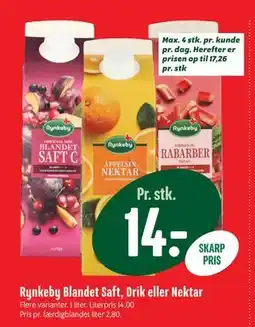 Min Købmand Rynkeby Blandet Saft, Drik eller Nektar, DKK 14 tilbud