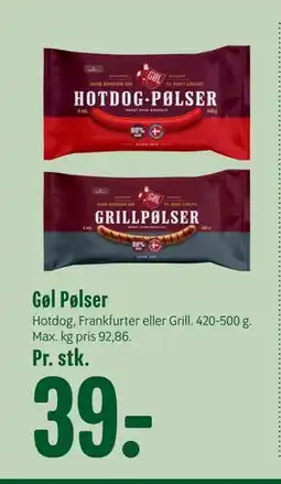 Min Købmand Gøl Pølser, DKK 39 tilbud