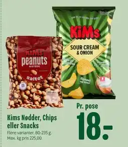 Min Købmand Kims Nødder, Chips eller Snacks, DKK 18 tilbud