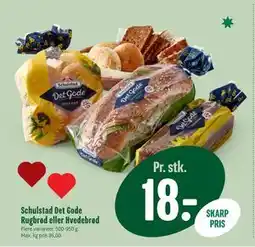 Min Købmand Schulstad Det Gode Rugbrød eller Hvedebrød, DKK 18 tilbud