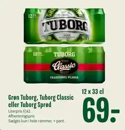 Min Købmand Grøn Tuborg, Tuborg Classic eller Tuborg Sprød, DKK 69 tilbud