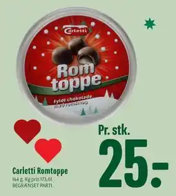 Min Købmand Carletti Romtoppe, DKK 25 tilbud