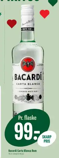 Min Købmand Bacardi Carta Blanca Rom, DKK 99 tilbud