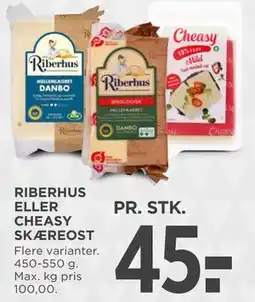 MENY RIBERHUS ELLER CHEASY SKÆREOST, DKK 45 tilbud