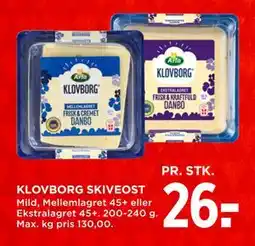 MENY KLOVBORG SKIVEOST, DKK 26 tilbud