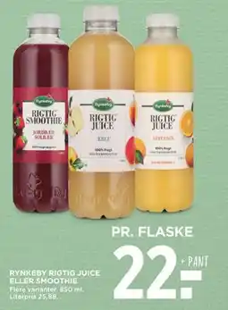 MENY RYNKEBY RIGTIG JUICE ELLER SMOOTHIE, DKK 22 tilbud