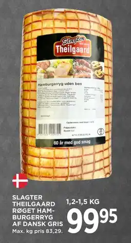 MENY SLAGTER THEILGAARD RØGET HAMBURGERRYG AF DANSK GRIS, DKK 99.95 tilbud
