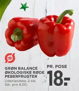 MENY GRØN BALANCE ØKOLOGISKE RØDE PEBERFRUGTER, DKK 18 tilbud