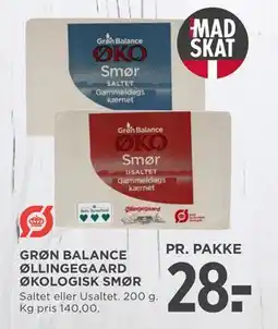 MENY GRØN BALANCE ØLLINGEGAARD ØKOLOGISK SMØR, DKK 28 tilbud