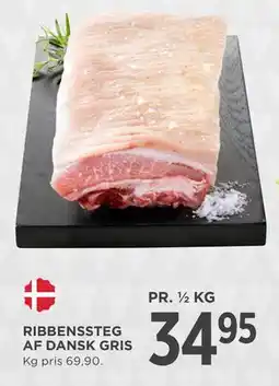 MENY RIBBENSSTEG AF DANSK GRIS, DKK 34.95 tilbud