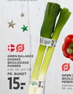 MENY GRØN BALANCE DANSKE ØKOLOGISKE PORRER, DKK 15 tilbud