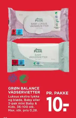 MENY GRØN BALANCE VÅDSERVIETTER, DKK 10 tilbud