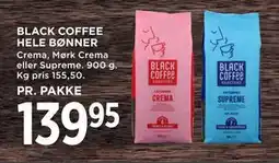 MENY BLACK COFFEE HELE BØNNER, DKK 139.95 tilbud