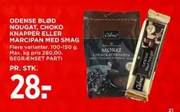 MENY ODENSE BLØD NOUGAT, CHOKO KNAPPER ELLER MARCIPAN MED SMAG, DKK 28 tilbud