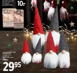 MENY 2-PAK NISSER I RØD OG GRÅ FILT tilbud