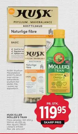 MENY HUSK ELLER MÖLLER’S TRAN, DKK 119.95 tilbud