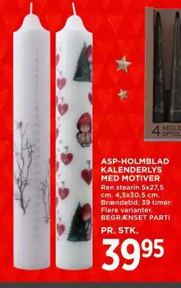 MENY ASP-HOLMBLAD KALENDERLYS MED MOTIVER, DKK 39.95 tilbud