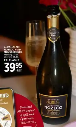 MENY NOZECO HVID MOUSSERENDE, DKK 39.95 tilbud