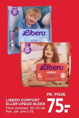 MENY LIBERO COMFORT ELLER UP&GO BLEER, DKK 75 tilbud