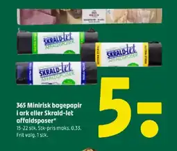 Coop 365 365 minirisk bagepapir i ark eller skrald-let affaldsposer tilbud