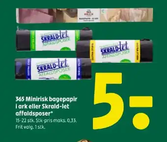 365 minirisk bagepapir i ark eller skrald-let affaldsposer