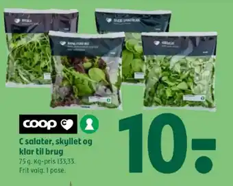 Coop 365 C salater, skyllet og klar til brug tilbud
