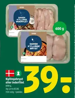 Coop 365 Kyllingebryst eller inderfilet tilbud
