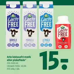 Coop 365 ARLA Laktosefri mælk eller piskefløde tilbud