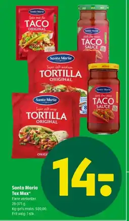 Coop 365 SANTA MARIA Tex mex tilbud