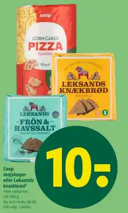 Coop 365 COOP Majskager eller leksands knækbrød tilbud