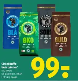 Coop 365 CIRKEL Kaffe hele bønner tilbud