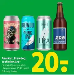 Coop 365 Anarkist, brewdog, to øl eller ærø tilbud