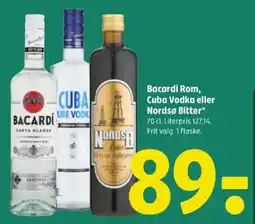 Coop 365 Bacardi rom, cuba vodka eller nordsø bitter tilbud