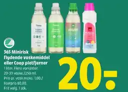 Coop 365 365 minirisk flydende vaskemiddel eller coop pletfjerner tilbud