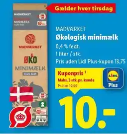 Lidl MADVÆRKET Økologisk minimælk tilbud