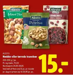 Lidl ALESTO Nødder eller tørrede tranebær tilbud