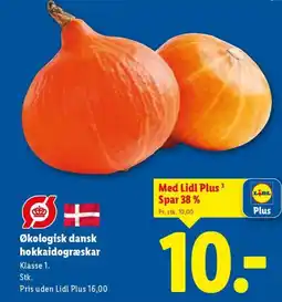 Lidl Økologisk dansk hokkaidogræskar tilbud