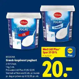 Lidl MILBONA Græsk-inspireret yoghurt tilbud