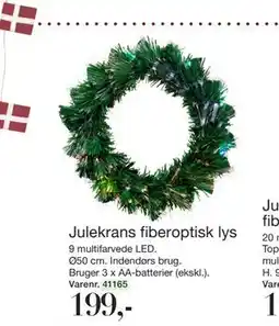 Harald Nyborg Julekrans fiberoptisk lys, DKK 199 tilbud