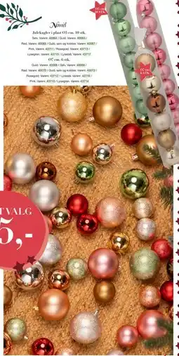 Harald Nyborg Julekugler i plast Ø5 cm. 10 stk., DKK 15 tilbud