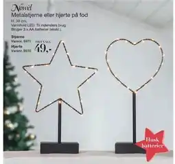 Harald Nyborg Metalstjerne eller hjerte på fod, DKK 49 tilbud