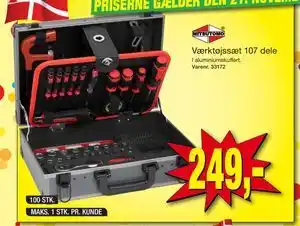 Værktøjssæt 107 dele, DKK 249