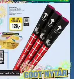 Harald Nyborg Rundetårn bomberør 3 stk, DKK 129 tilbud