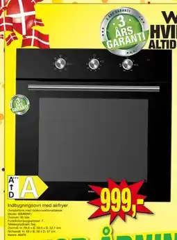Harald Nyborg Indbygningsovn med airfryer, DKK 999 tilbud