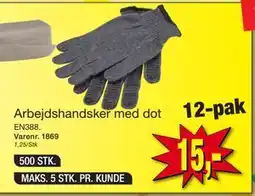 Harald Nyborg Arbejdshandsker med dot, DKK 15 tilbud