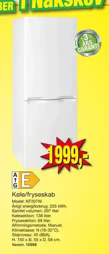 Harald Nyborg Køle/fryseskab, DKK 1999 tilbud