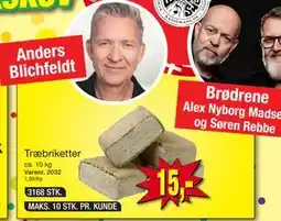 Harald Nyborg Træbriketter, DKK 15 tilbud