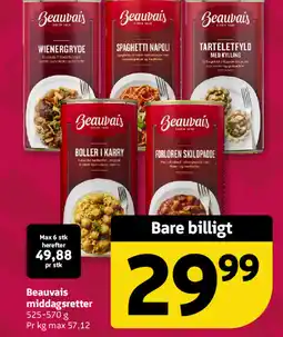 Løvbjerg Beauvais middagsretter tilbud